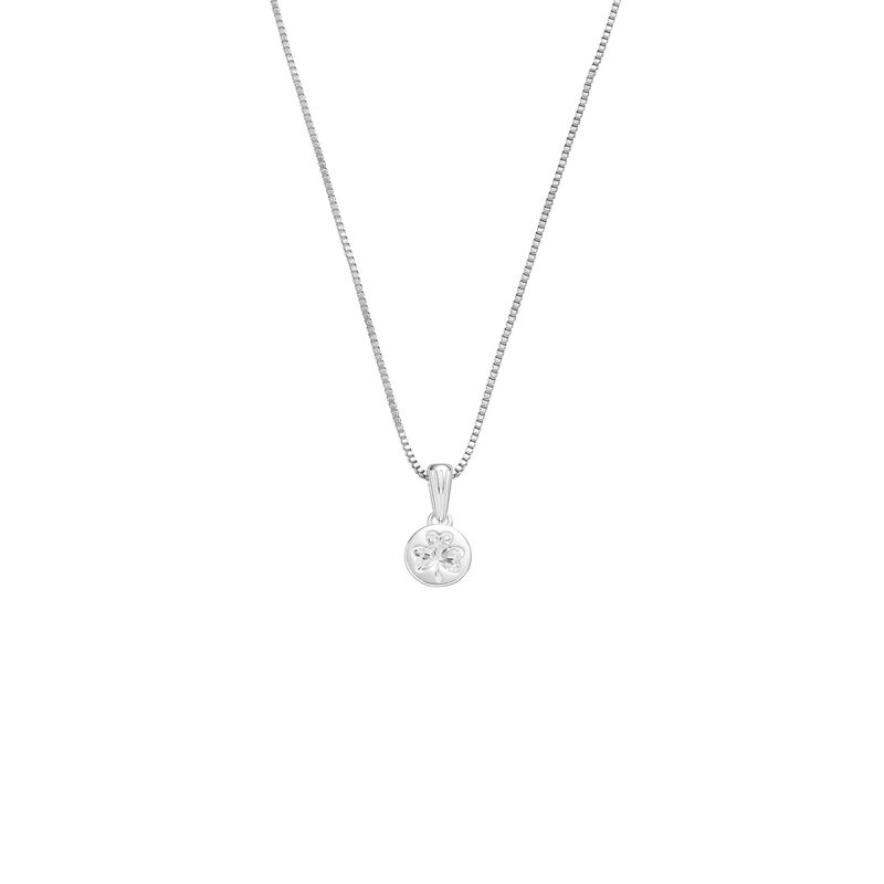 Grá Collection Shamrock Stud With Clear Stone Pendant Sterling Silver